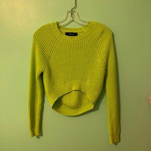 Lime Green Cropped Sweater